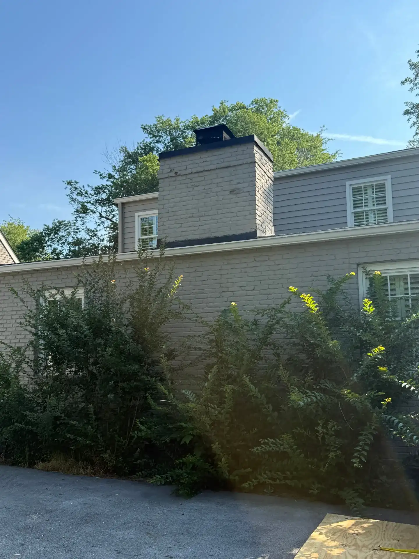 Leaning chimney before rebuild — Prospect, KY